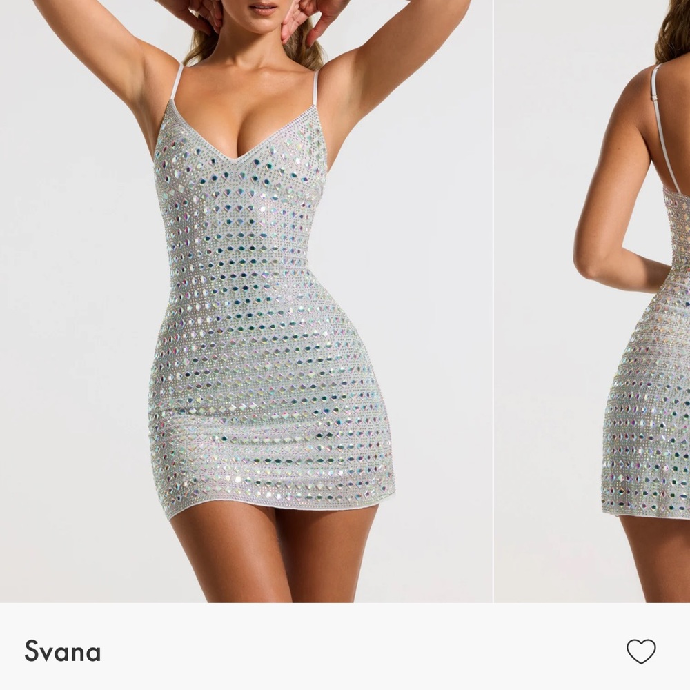 Oh Polly Silver Iridescent Sequin Mini Dress